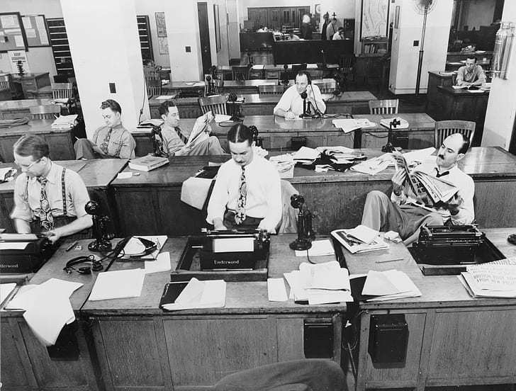 New york times newspaper press room 1942 reporter preview